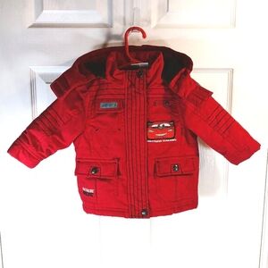 Cars Winter Jacket Coat Parka Disney Red Kids Baby Boy Size 6-12M